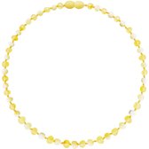 Collier Ambre Sun Sauvage Enfant - Collier Ambre - Ambre Baltique - 36 cm - Citron / Lait