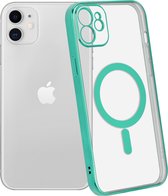 ShieldCase adapté pour Apple iPhone 11 coque transparente revêtement magnétique en métal - vert