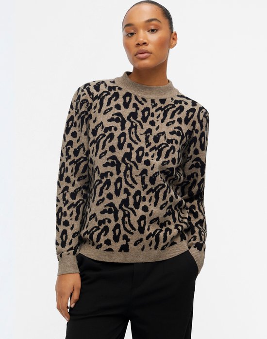 Objhollow L S Re Knit Pullover White Sand