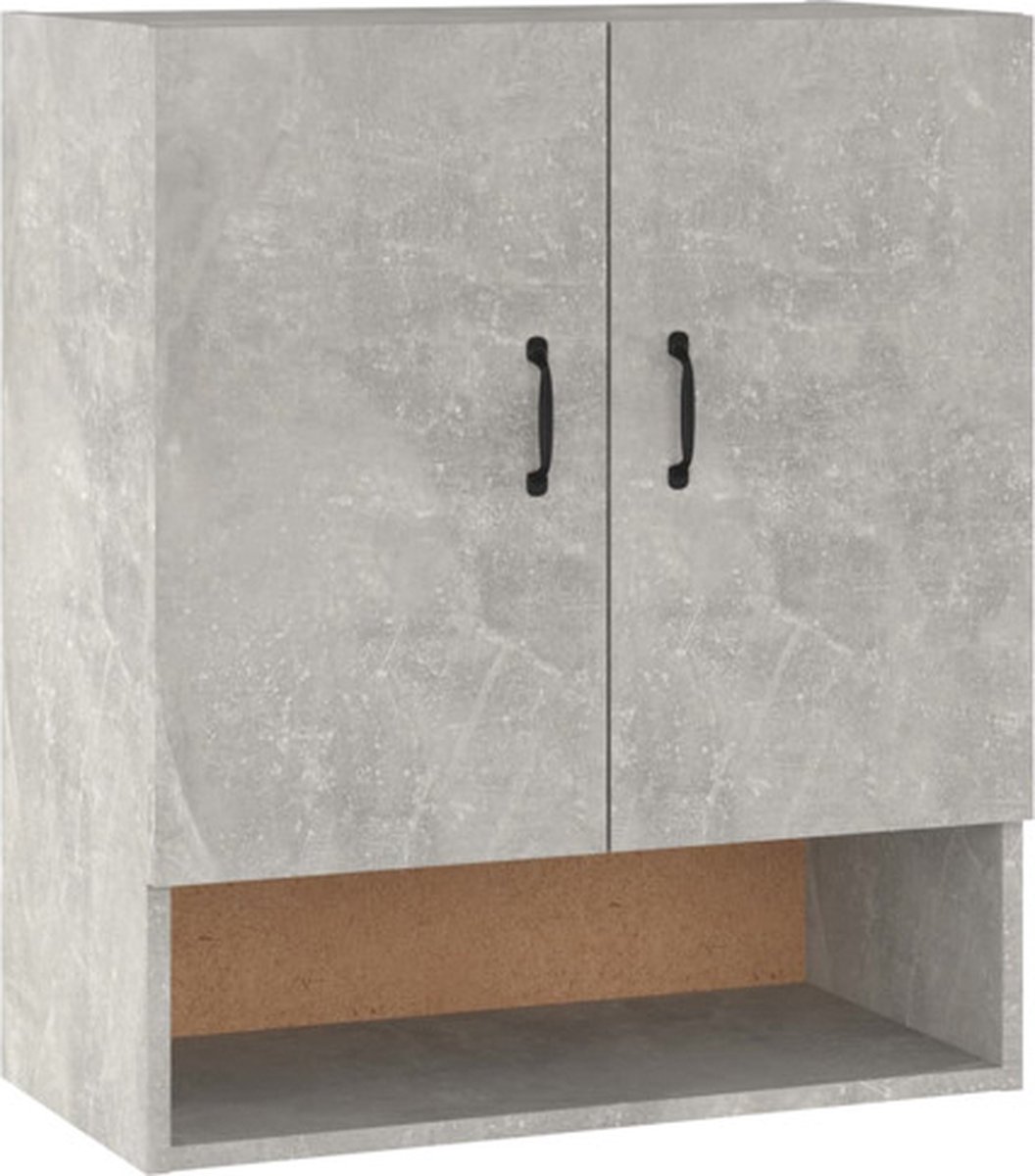 Armoire Murale Cuisine VidaXL 60x31x60 Cm - Meuble Rangement Gris Béton Bois Ingénierie