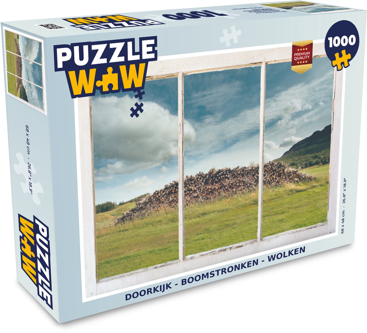 Puzzel Doorkijk - Boomstronken - Wolken - Legpuzzel - Puzzel 1000 stukjes volwassenen
