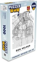 Puzzel Stadskaart - Den Helder - Grijs - Wit - Legpuzzel - Puzzel 1000 stukjes volwassenen - Plattegrond
