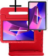 Hoesje Geschikt voor Lenovo Tab M10 Plus 3rd Gen Hoesje Kinderhoes Shockproof Hoes Kids Case Met Screenprotector - Rood