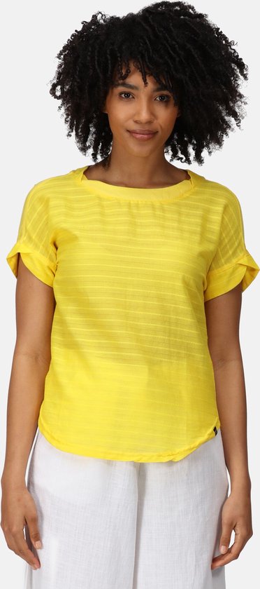 Foto: Het regatta adine t shirt met korte mouwen dames coolweave katoen geel