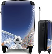 Koffer - Voetbal - Jongenskoffer - Blauw - 35x55x20 cm - Trolley - Sport - Reiskoffer - Kinderen - Handbagage koffer
