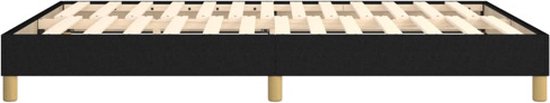 vidaXL Cadre à sommier tapissier - Zwart - 203x140x25 cm - Matériau durable - pieds de support - sommier à lattes en contreplaqué - vidaXL - Lit