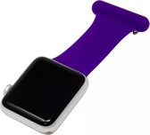 Strap-it Verpleegkundige band - Geschikt voor Apple Watch bandje - Series 1/2/3/4/5/6/7/8/9/SE/Ultra (2) - Paars - Siliconen verpleegkundige band - iWatch bandje voor maat: 42 mm 44 mm 45 mm 49 mm