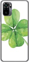 Geschikt voor Xiaomi Redmi Note 10 Pro hoesje - Klavertje Vier - Waterverf - Plant - Siliconen Telefoonhoesje