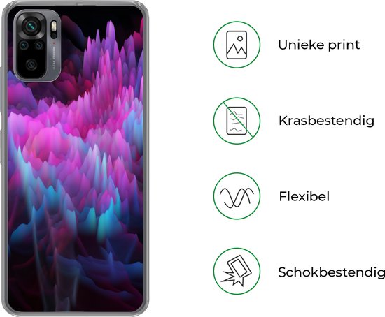 Coque Xiaomi Redmi Note 10 - Fumée - Teinture - Abstrait - Coque de téléphone en Siliconen