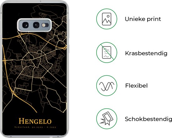 Coque Samsung Galaxy S10e - Hengelo - Noir - Or - Coque de téléphone en Siliconen