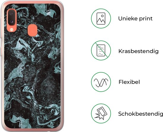 Coque Samsung Galaxy A20e - Natuursteen - Blauw - Pierre - Siliconen