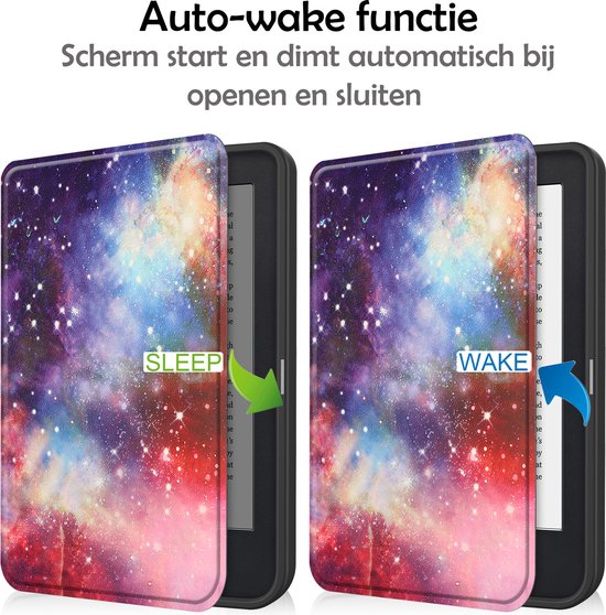 Hoesje Geschikt voor Kobo Clara 2E Hoes Bescherm Hoesje Case Sleep Cover - Hoes Geschikt voor Kobo Clara 2E Hoesje - Galaxy van Hoesje  — afbeelding 4