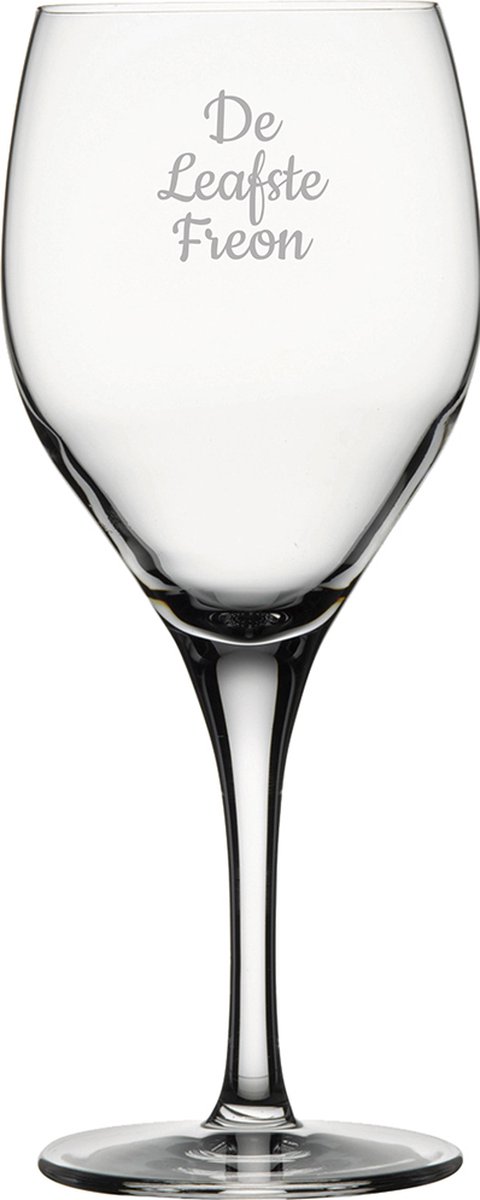 Gegraveerde witte wijnglas 34cl De Leafste Freon