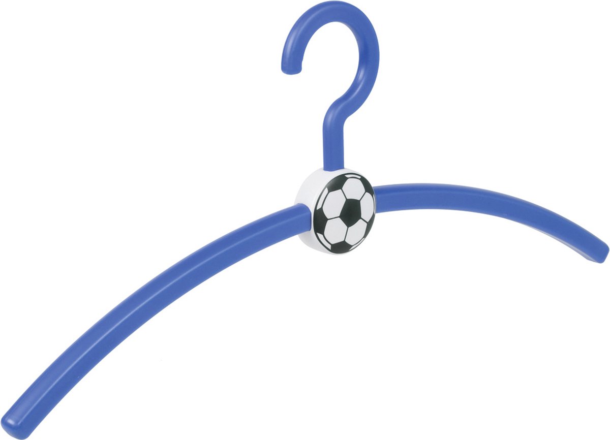 De Kledinghanger Gigant - 6 x Garderobehanger Fan / voetbalhanger kunststof blauw, 45 cm