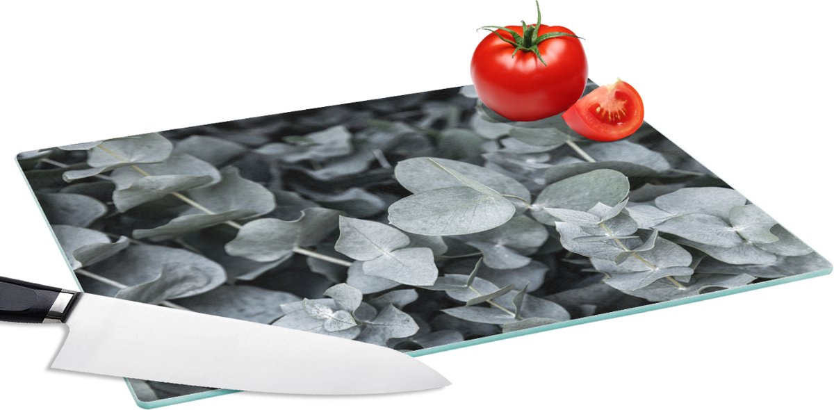 Glazen Snijplank - 39x28 - Natuur - Planten - Eucalyptus - Bladeren - Snijplanken Glas