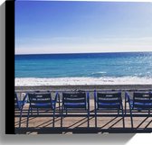 WallClassics - Toile - Sièges sur la plage - Photo sur toile 30x30 cm (Décoration murale sur toile)