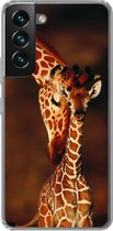 Geschikt voor Samsung Galaxy S22 hoesje - Giraffe - Kalf - Portret - Siliconen Telefoonhoesje
