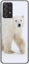 Geschikt voor Samsung Galaxy A53 5G hoesje - IJsbeer - Sneeuw - Wit - Siliconen Telefoonhoesje