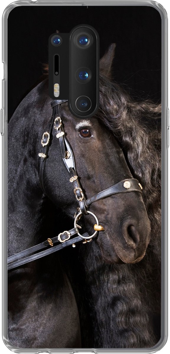 Telefoonhoesje Geschikt voor OnePlus 8 Pro hoesje - Paard - Halster - Manen - Siliconen Telefoonhoesje Telefoonhoesje