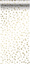 ESTAhome behang terrazzo wit en goud - 139133 - 0,53 x 10,05 m