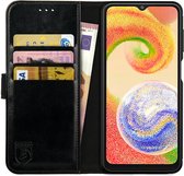 Rosso Element Book Case Wallet Hoesje Geschikt voor Samsung Galaxy A04 | Portemonnee | 3 Pasjes | Magneetsluiting | Stand Functie | Zwart