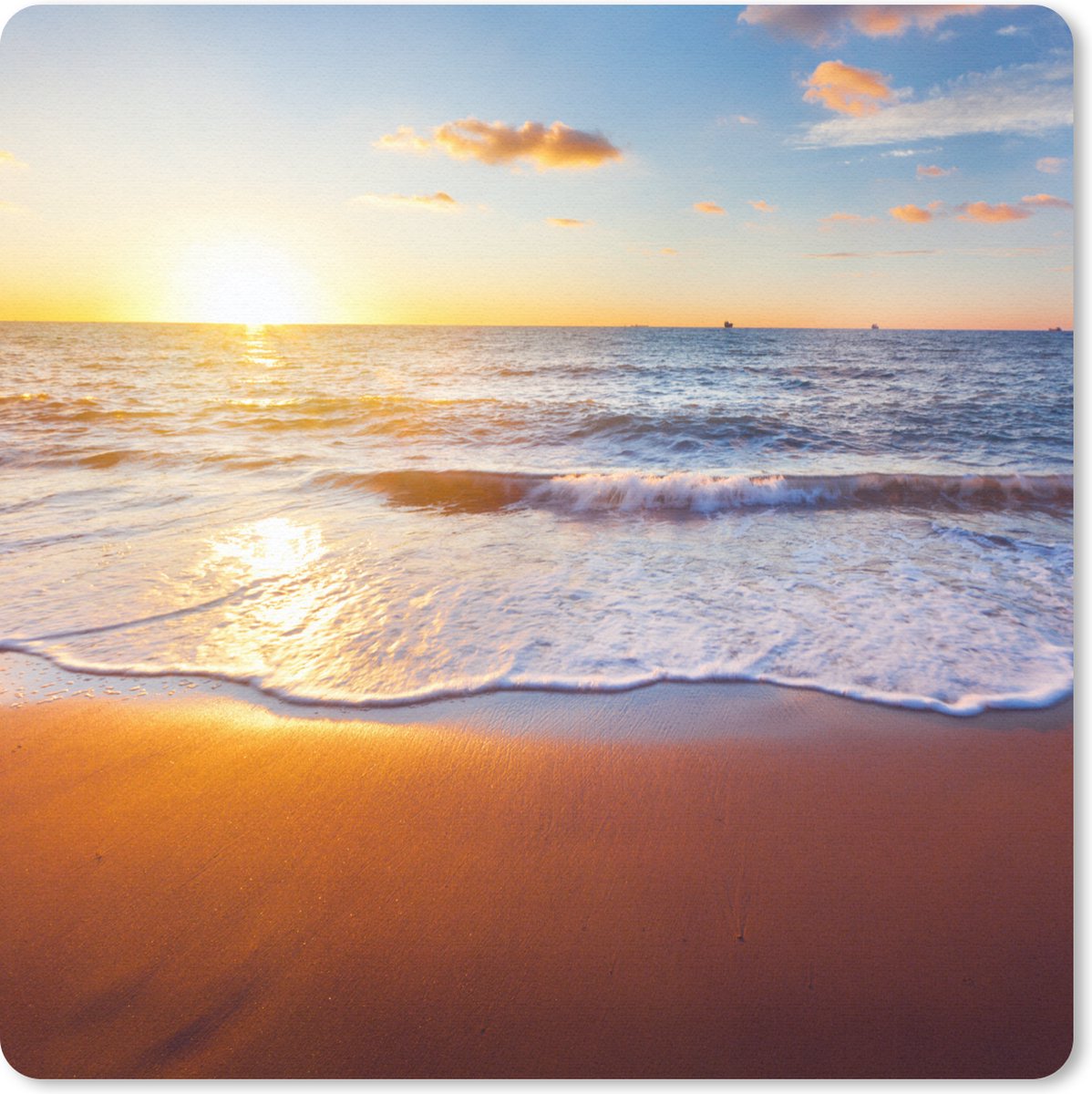 Muismat 20x20 cm - Mousepad Strand - Zee - Zon - Horizon - Muismatten