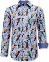 Overhemd met Vogelprint - 3122 - Blauw