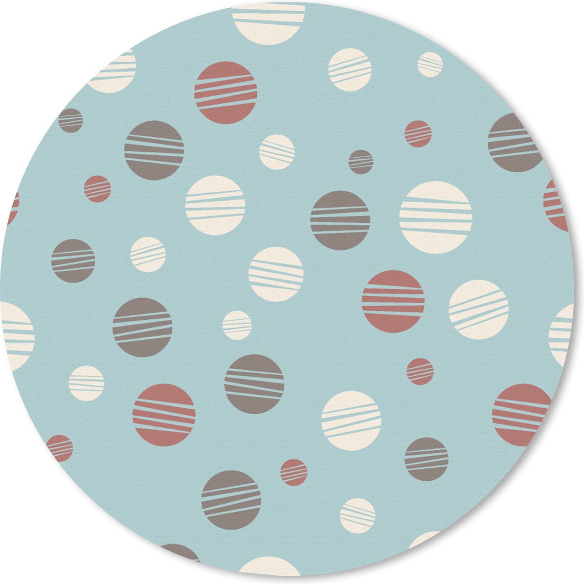 Muismat rond 50x50 cm - Mousepad Stippen - Patronen - Pastel - Ronde muismatten