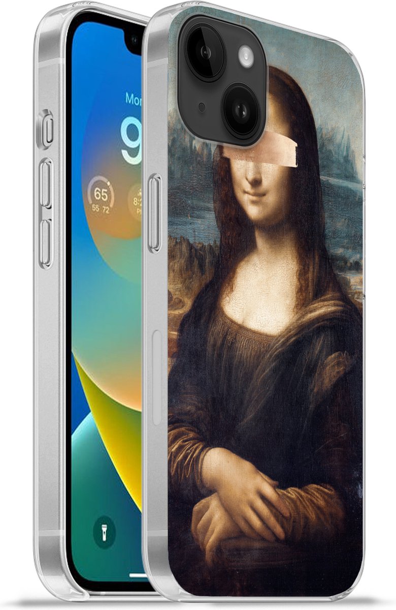 Telefoonhoesje Geschikt voor Apple Iphone 14 Plus hoesje - Mona Lisa - Schilderij - Verf - Siliconen Telefoonhoesje Telefoonhoesje