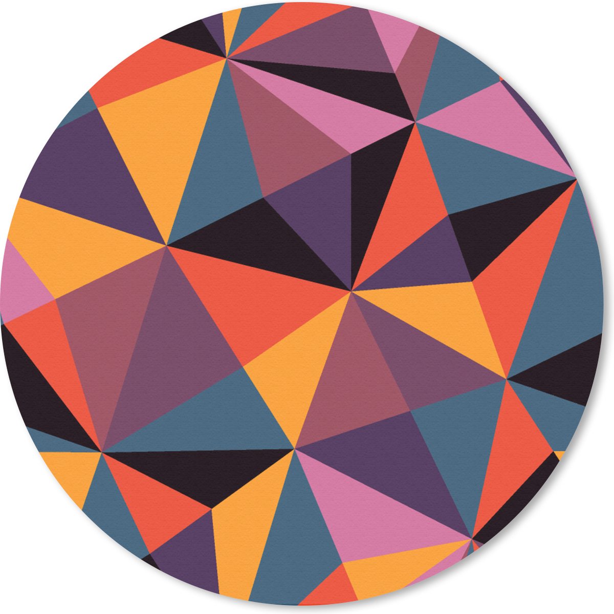 Muismat rond 40x40 cm - Mousepad Geometrie - 3D - Driehoek - Patronen - Ronde muismatten