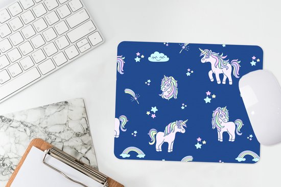 Tapis de souris 23x19 cm - Unicorn - Étoiles - Motif - Tapis de souris