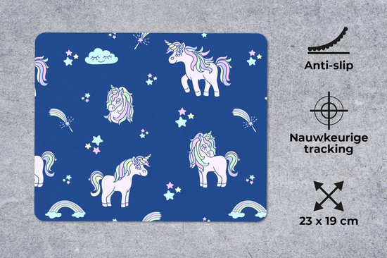 Tapis de souris 23x19 cm - Unicorn - Étoiles - Motif - Tapis de souris