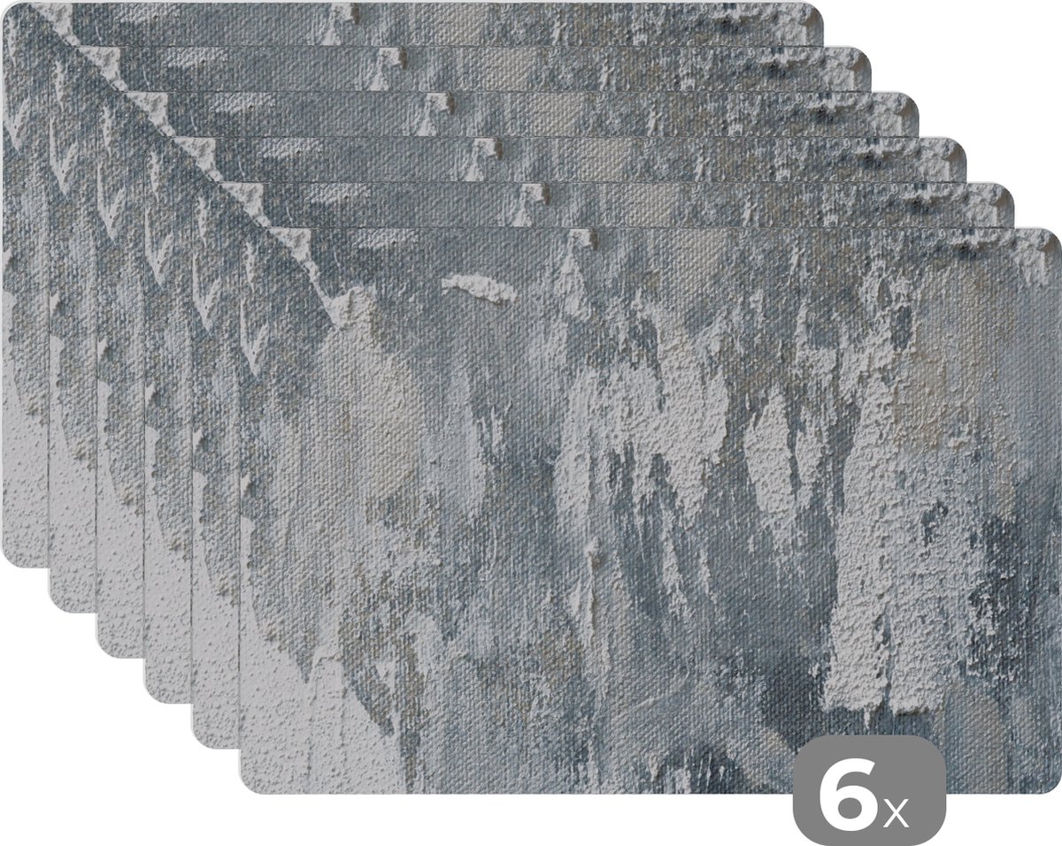 Placemat - Verf - Industrieel - Design - Placemats - Onderleggers - 45x30 cm - 6 stuks