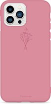 Coque iPhone 14 Pro TPU Soft Case - Coque arrière - Terre cuite / fleurs des champs