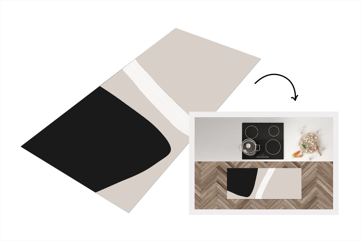 KitchenYeah Keukenloper - Loper keuken - Pastel - Minimalisme - Vormen - 120x50 cm - Keukenloper vinyl Multicolor