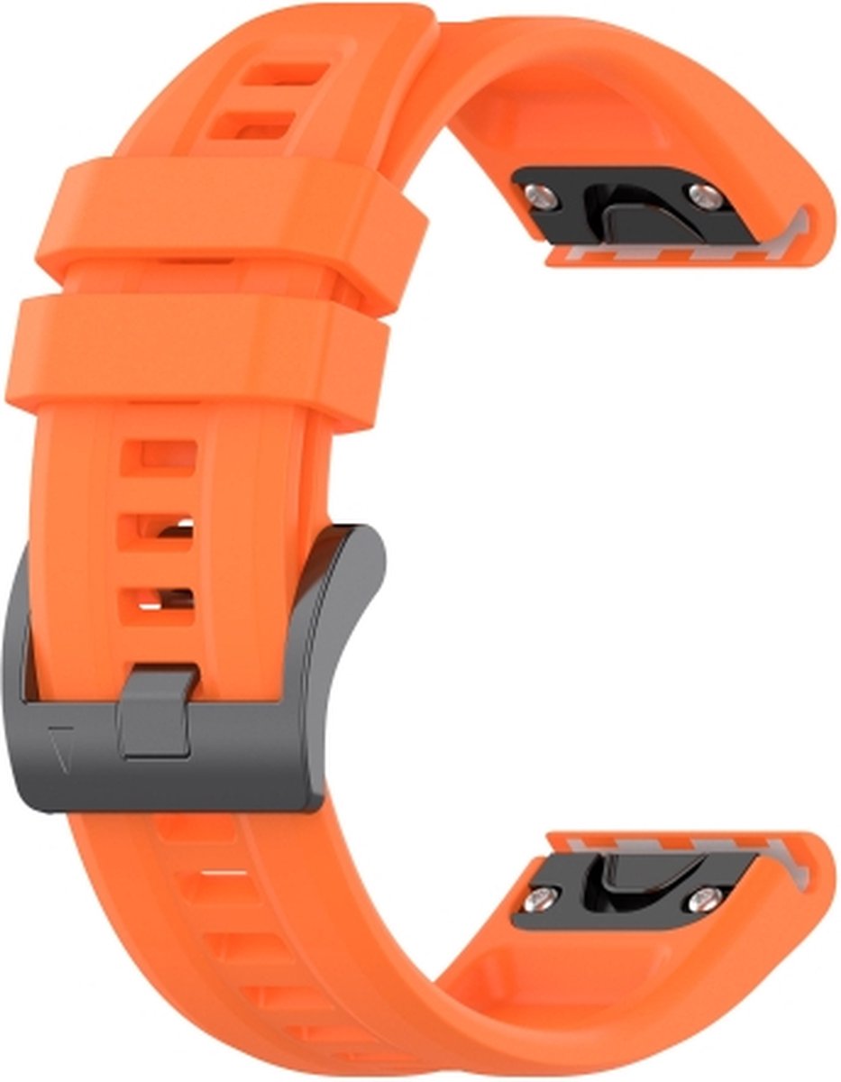 For Garmin Fenix 5 22mm Silicone Solid Color Watch Band(Orange)
