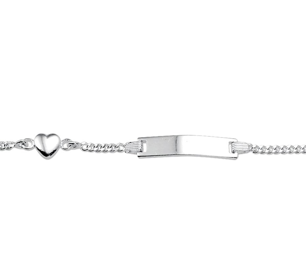 Zilver Gerhodineerde Graveerarmband gourmet plaat 4 1329661 13 cm