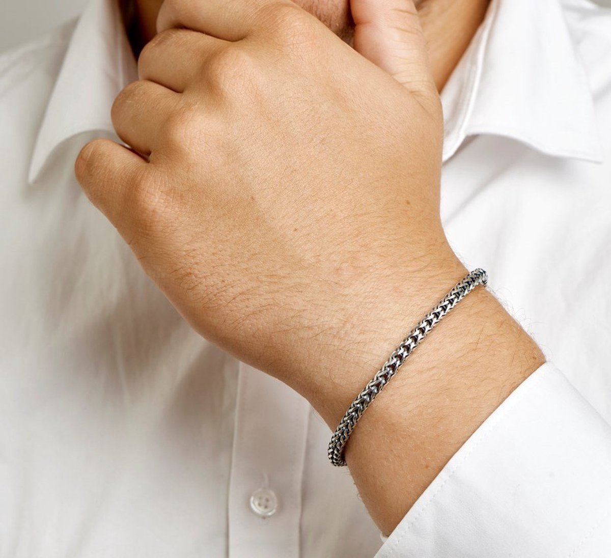 Zilver Geoxideerde Armband oxi vossestaart 4 1101642 21 cm