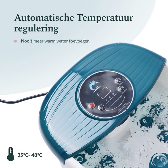 El suvon® Voetenbad met Eeltverwijderaar - Voetenbaden - Elektrisch Verwarmd Voetenbaden met massage Rollers - Voetmassage met zoutbad - Tot 48° graden - Bubbelstraal - Voetenbaden