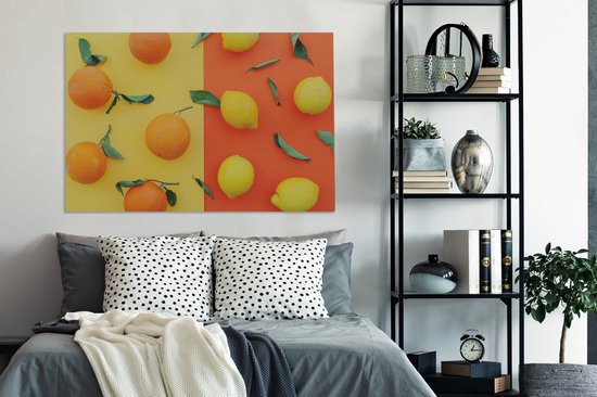 Toile oranges et citrons 2cm 120x80 cm - Tirage photo sur toile (Décoration murale salon / chambre)