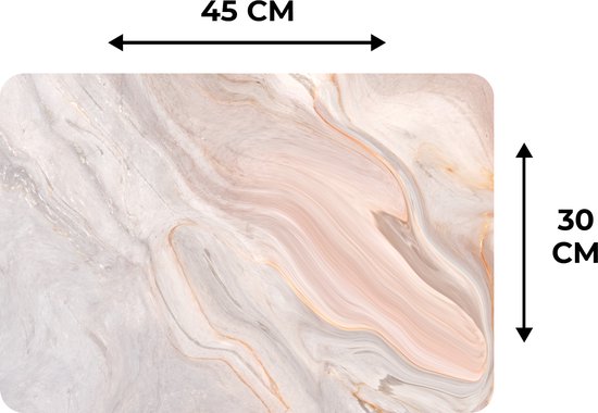 Set de Table - Marbre - Motif - Pastel - Abstrait - 45x30 cm - 6 pièces