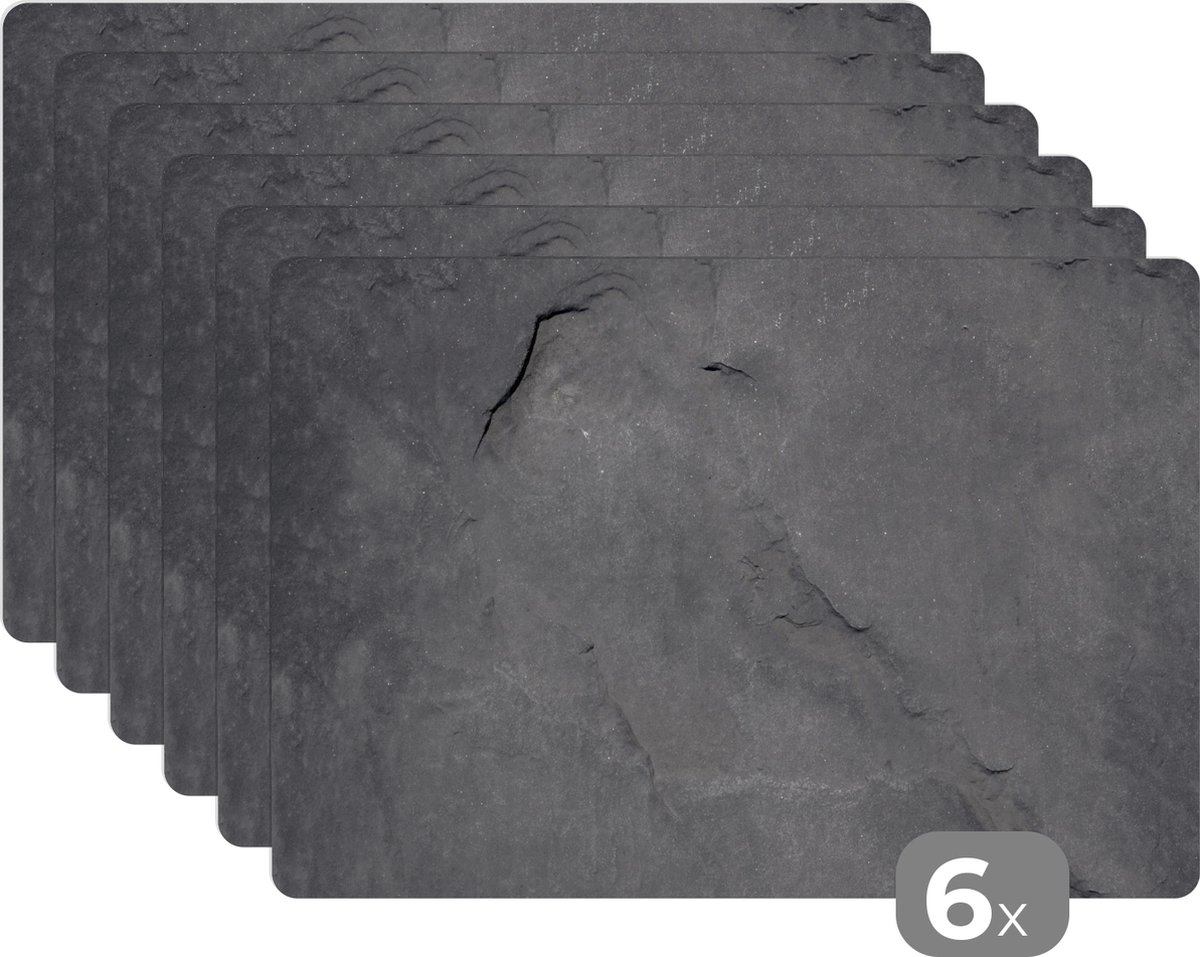 Placemat - Graniet - Grijs - Steen - Industrieel - 45x30 cm - Plastic placemats - Woondecoratie