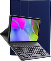 Hoes Geschikt voor Samsung Galaxy Tab A 10.1 2019 Hoes Toetsenbord Hoes Case Book Cover Hoesje - Hoesje Geschikt voor Samsung Tab A 10.1 (2019) Keyboard Hoes - Donkerblauw