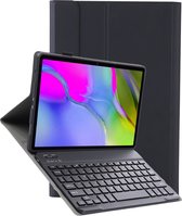 Hoes Geschikt voor Samsung Galaxy Tab A 10.1 2019 Hoes Toetsenbord Hoes Case Book Cover Hoesje - Hoesje Geschikt voor Samsung Tab A 10.1 (2019) Keyboard Hoes - Zwart
