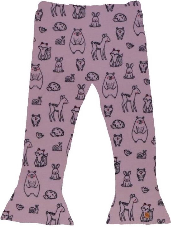 Pantalon flare animaux rose