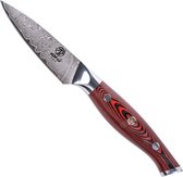 Couteau d'office Homizu - 9cm - VG-10 couteau damas/G10 - noir-rouge - coffret