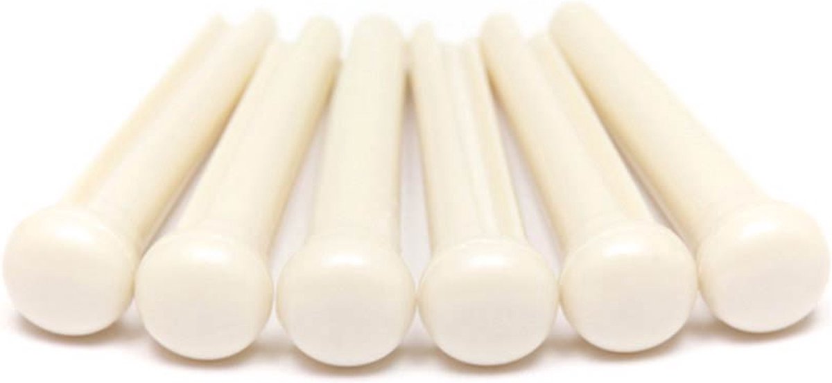 Akoestische Gitaar 6 Brugpen Set Graphtech PP-1100-01 wit