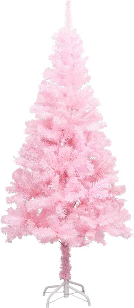 Prolenta Premium - Kunstkerstboom met LED's en standaard 120 cm PVC roze