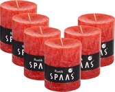 Bol.com SPAAS Kaarsen - Rustieke kaars hoogte 8cm ± 30 uur - Valentijn cadeau idee - Rood - 6 x kaarsen aanbieding