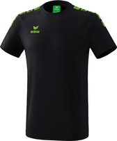 Erima Essential 5-C T-Shirt Kinderen - Zwart / Green Gecko | Maat: 152